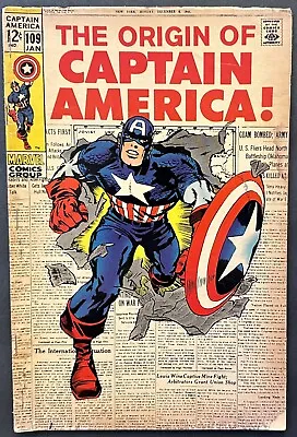 Buy Captain America Comic #109 (marvel,1969) Silver Age ~ • 34.14£