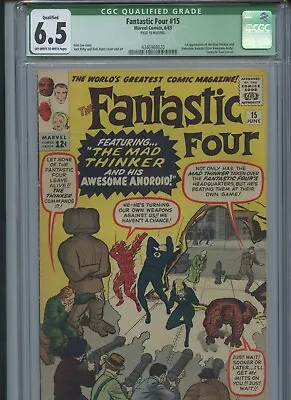Buy Fantastic Four #15 1963 Qualified CGC 6.5 (missing Page 16)* • 174.76£