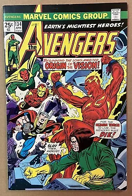 Buy Avengers #134 VF/NM 1975 Origin Of Vision • 36.19£