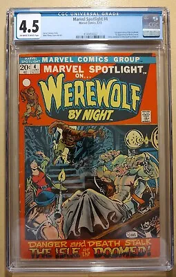 Buy Marvel Spotlight 4 3rd Werewolf 1st App Of Darkhold CGC 4.5 OW-WPAGES!💎🔑🔥 • 63.92£