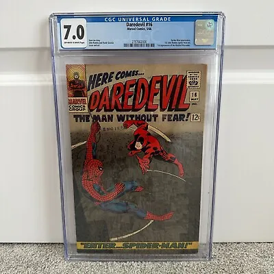 Buy Daredevil #16 CGC 7.0 1st John Romita Spider-Man Art 1st Masked Marauder 1966 • 271.83£
