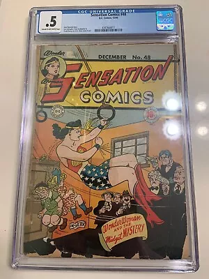 Buy Sensation Comics #48 Dc Comics Golden Age 1945 Cgc .5 Graded Wonder Woman! • 142.31£