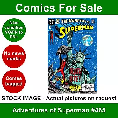 Buy DC Adventures Of Superman #465 Comic - VG/FN+ 01 April 1990 • 3.99£