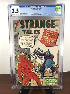 Buy Strange Tales #111 (1963): NEW CGC 3.5! 2nd Doctor Strange! 1st Baron Mordo! • 219.86£