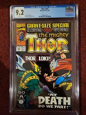 Buy 1991 Thor #432 CGC 9.2 NM- Marvel Comic Book Loki Giant Size Special 350th AN • 35.48£
