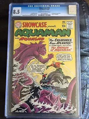 Buy SHOWCASE #30 CGC VF+ 8.5; CM-OW;  Origin Of Aquaman! 1st Silver Age Tryout! • 3,993.60£