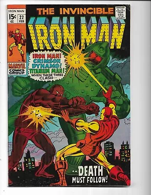 Buy Iron Man 22 - Vf- 7.5 - Titanium Man - Crimson Dynamo - Happy Hogan (1970) • 36.19£