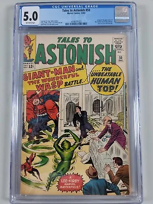 Buy Tales To Astonish #50 CGC 5.0 Origin & 1st Appearance Of Human Top (Whirlwind) • 99.94£
