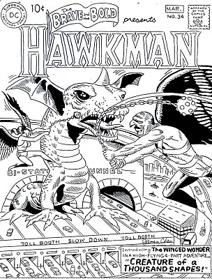 Buy Brave & The Bold # 34 1st Silver Age Hawkman Cover Recreation Original Comic Art • 39.71£