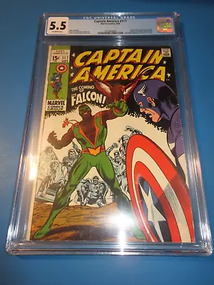 Buy Captain America #117 Silver Age 1st Falcon Huge Key CGC 5.5 Fine- Beauty Wow Hot • 317.85£