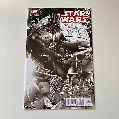 Buy Star Wars #1 Mike Deodato B&W Variant Cover Marvel Comics Disney Vader Fett 2015 • 22£