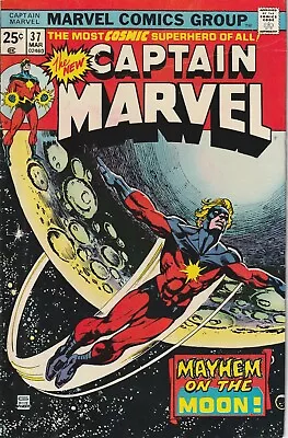 Buy  Captain Marvel  37, March 1975: Marvel Comics Group Comic Book; Very Good • 5.54£