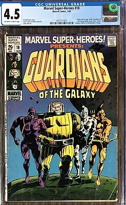 Buy Marvel Super Heroes #18 CGC 4.5 1969 1st App. And Origin Guardians Of The Galaxy • 181.83£