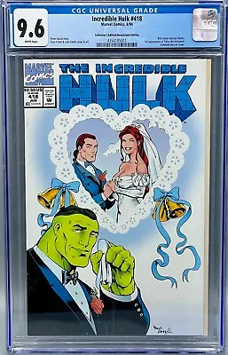 Buy Incredible Hulk 418 CGC 9.6 NM+ 1st Talos! NEWSSTAND Colectors Edition! • 48.25£