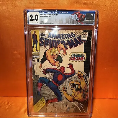 Buy Amazing Spider-man 57 CGC 2.0 Ka-zar Appearance Romita Cover • 51.24£