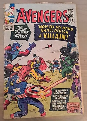 Buy The Avengers #15 Death Of Baron Zemo 1965 Scarce Bagged/boarded Free Uk P&p. Fr. • 39.99£