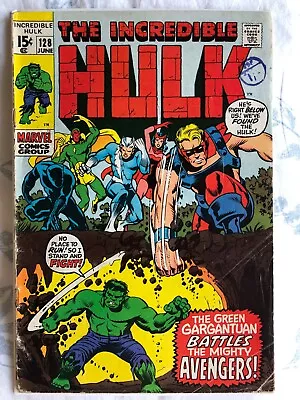 Buy Incredible Hulk 128 (1970) Vs Avengers, Cents [4.0] • 9.49£