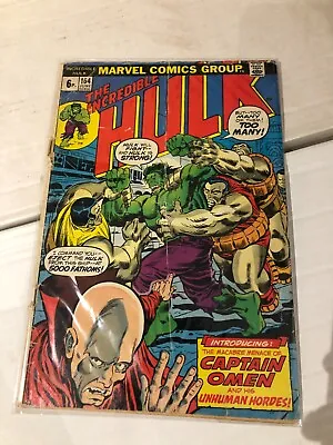 Buy The Incredible Hulk Marvel Comic Book Bronze Age Issue #164 • 8£