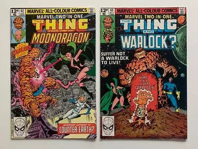 Buy Marvel Two-In-One #62 & 63 The Thing, Moondragon, Warlock (1980) VF+ Bronze Age • 19.50£
