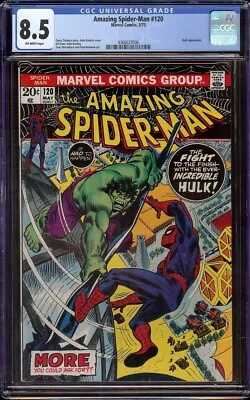 Buy Amazing Spider-Man # 120 CGC 8.5 OW (Marvel, 1973) Hulk Cover And Appearance • 197.90£