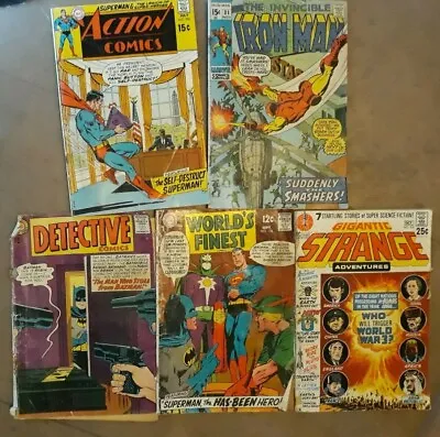 Buy Lot Of 5 DC MARVEL COMICS 1964-1970 Batman Iron Man Superman Strange Adventures • 31.60£