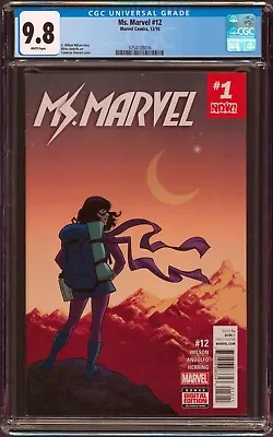 Buy Ms. Marvel #12 CGC 9.8 NM+/MT White Pages 2016 Marvel Comics • 74.88£