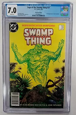 Buy Saga Of The Swamp Thing #37 CGC 7.0 White Pages 1st App Constantine Newsstand • 158.08£