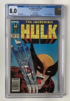 Buy Incredible Hulk #340 Newsstand Cgc 8.0 Iconic Wolverine Todd Mcfarlane Cover 🔥 • 147.85£