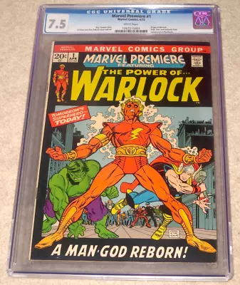 Buy Marvel Comics MARVEL PREMIERE The Power Of The Warlock #1 April 1972 CGC 7.5 • 214.99£