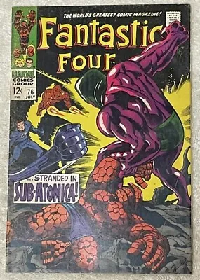 Buy Fantastic Four #76 (RAW 7.5-8.5 MARVEL 1968) Sub-Atomica • 120.09£