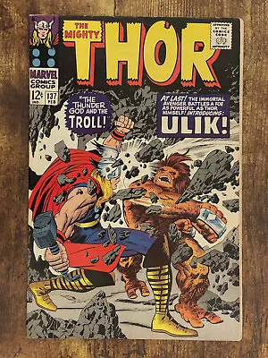 Buy Thor #137 - GORGEOUS HIGHER GRADE - 1st App Ulik - Marvel Comics 1967 • 24.41£
