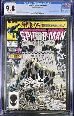Buy Web Of Spider-Man #32 CGC 9.8 - Marvel 1987 - Classic Story With Kraven & Vermin • 391.35£