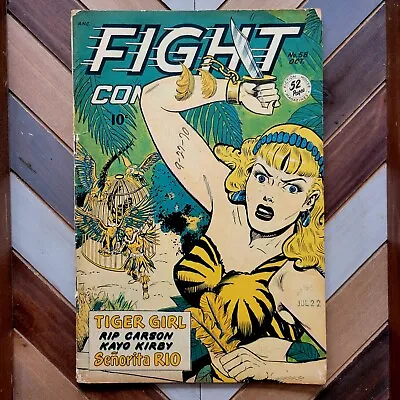 Buy FIGHT COMICS #58 VG (Fiction House 1948) Scarce PRE-CODE / TIGER GIRL 1st Print • 114.07£