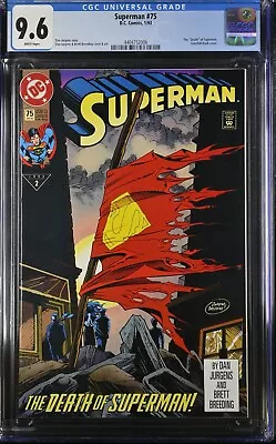 Buy Superman #75 CGC 9.6 1st Print White Pages Death Of Superman • 59.29£