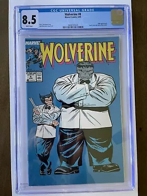 Buy Wolverine #8 (June 1989) CGC 8.5 ~ White Pages. Back Cover Pin-up. Just Graded. • 92.28£