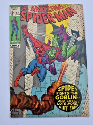 Buy Amazing Spider Man 97# 1971 Bronze Age - Spiderman Fights The Green Goblin. Cent • 54.99£