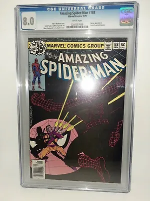 Buy Marvel Amazing Spider-Man #188 Cgc 8.0 White Pages 1979 FREE SHIPPING • 51.46£