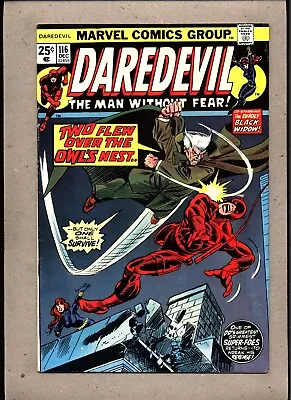 Buy Daredevil #116_dec 1974_vf Minus_black Widow_ Two Flew Over The Owl's Nest ! • 0.99£