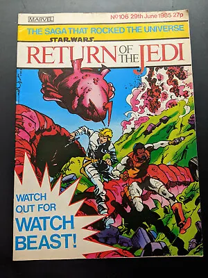 Buy Return Of The Jedi No 106, June 29th 1985, Star Wars Weekly UK Marvel Comic  • 6.99£