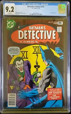 Buy Detective Comics #475 1978 Batman Laughing Fish DC CGC Graded 9.2 NM • 276.46£