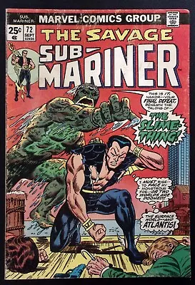 Buy Sub-mariner #72 Sept 1974 Marvel Comics The Slime-thing!  Z1916 • 10.76£