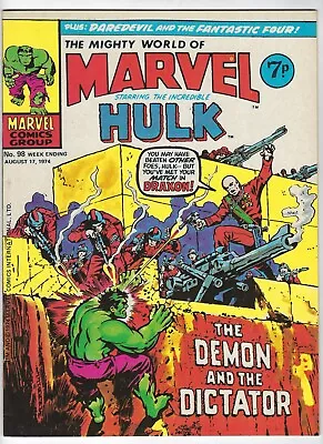 Buy MIGHTY WORLD OF MARVEL # 98 -UK Marvel Comic 17 Aug 1974- Hulk FF Daredevil VF • 5.95£