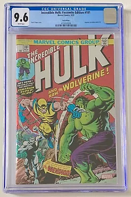 Buy Incredible Hulk: Facsimile Foil Edition #181 - 2023 - Wolverine - CGC 9.6 • 40£