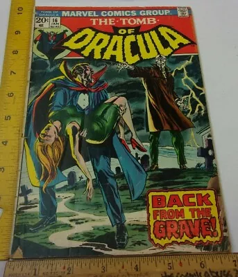 Buy Tomb Of Dracula #16 Comic Book VG- 1970s Bronze Age Graveyard Cover • 11.03£