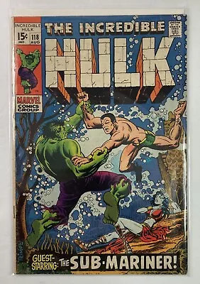 Buy Incredible Hulk #118 (1969) - Classic Battle Of The Hulk Vs The Sub-Mariner • 17.42£