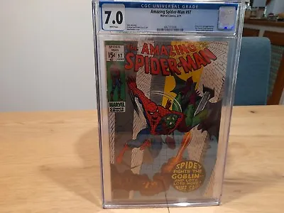 Buy Amazing Spider-Man # 97, Marvel 6/1971, CGC 7.0, WP, Drug Story, Green Goblin • 29.01£