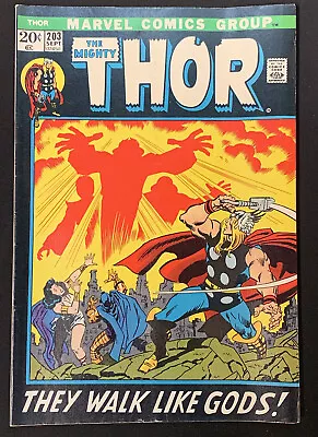 Buy Thor - Issue #203 -  They Walk Like Gods!  -  Sept. 1972 - Marvel Comics • 10.80£