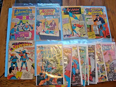 Buy Lot Of 17 DC Comic Books Some 10 Cent Superman 1957-silver Copper Era See Photos • 39.41£