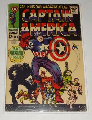Buy Captain America #100 VG 1st Silver Age Solo Issue Jack Kirby Stan Lee 1968 • 159.90£