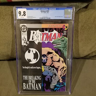 Buy Batman #497 CGC 9.8 WP NM/M  Bane Breaks Batman's Back + Vengeance Of Bane #1 • 77.45£